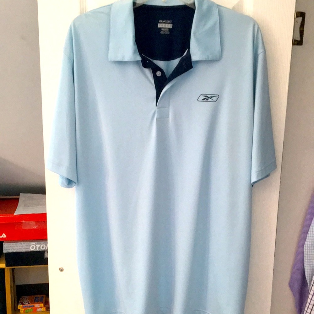 Light blue polo shirt